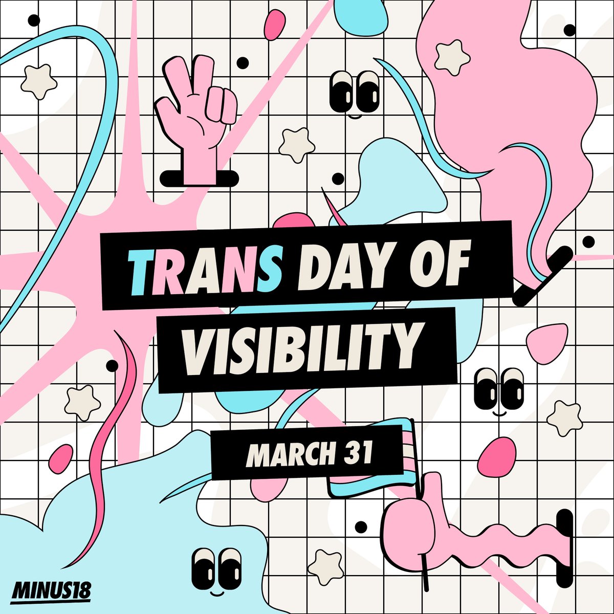 Today is Trans Day of Visibility! Not only is it an important day to raise awareness of the diverse experiences of being trans, it's also a chance to celebrate our identities. Take a moment to be proud, because we are so proud of you. 

Artwork by @zoomiesbyzo on Instagram