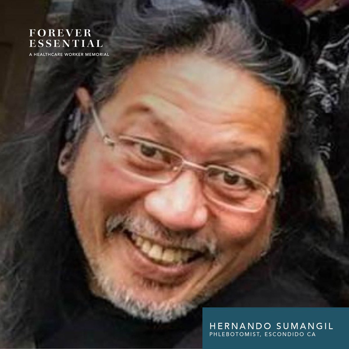 freveressential's tweet photo. When the pandemic tore through his community, Hernando would often go days without sleeping to make sure his patients were taken care of and his children were supported and loved. Hernando was 50 and leaves behind a son and three daughters. #ForeverEssential https://t.co/q0PQFo69p3