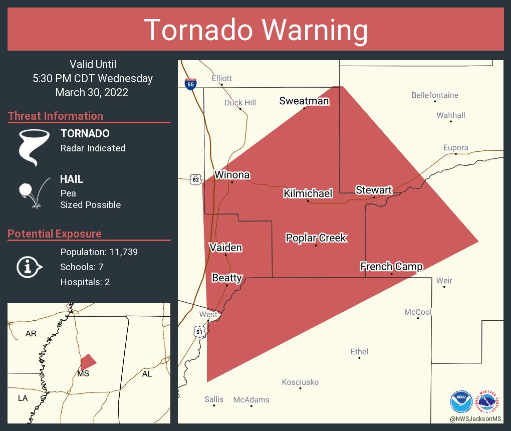 NWS Tornado on Twitter "Tornado Warning continues for Winona MS