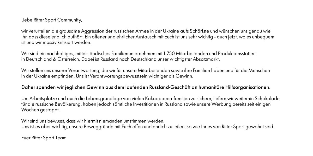 Unser Statement:
