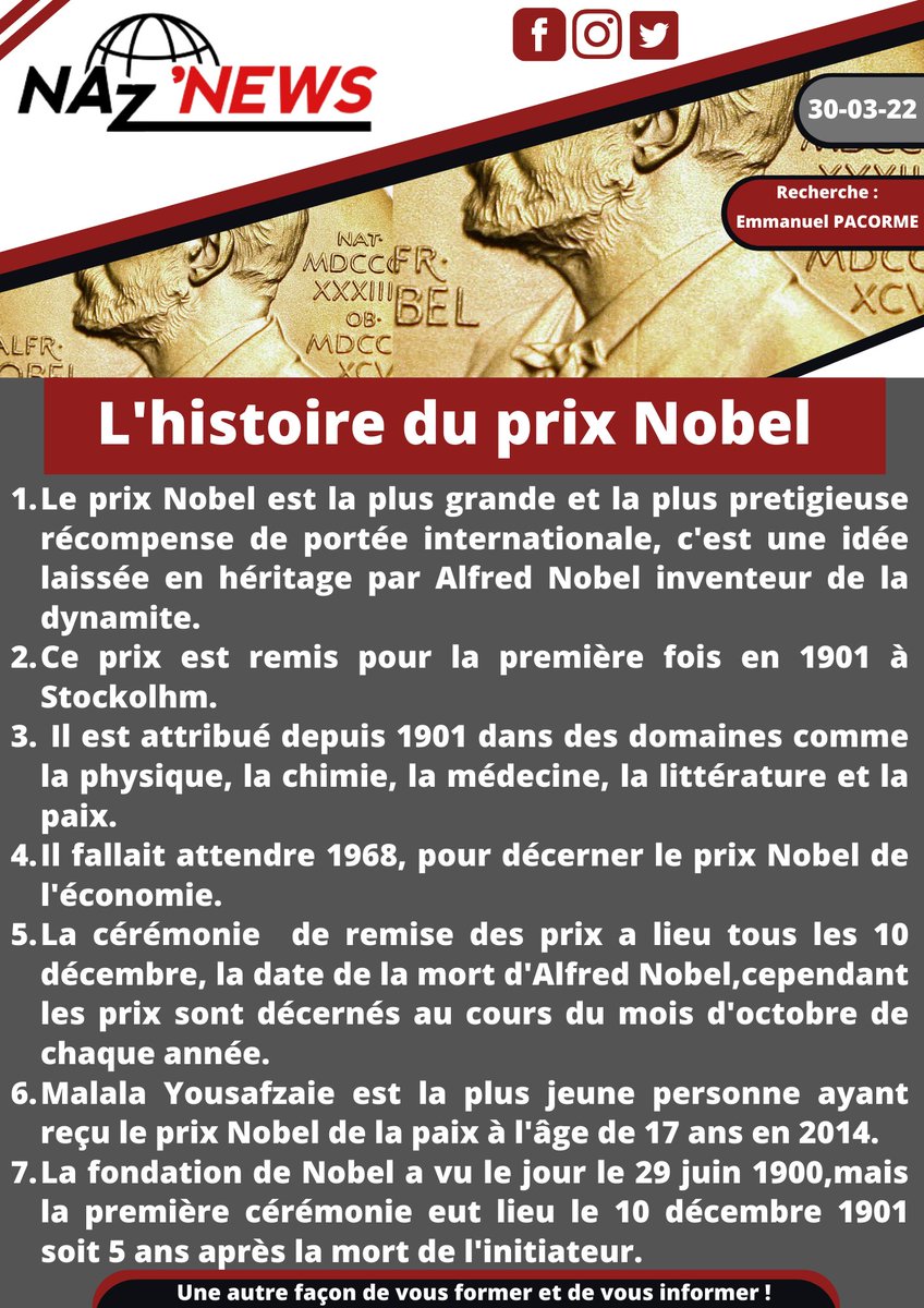 NazNews3's tweet photo. L'histoire du prix Nobel https://t.co/dhzKVfCA0a