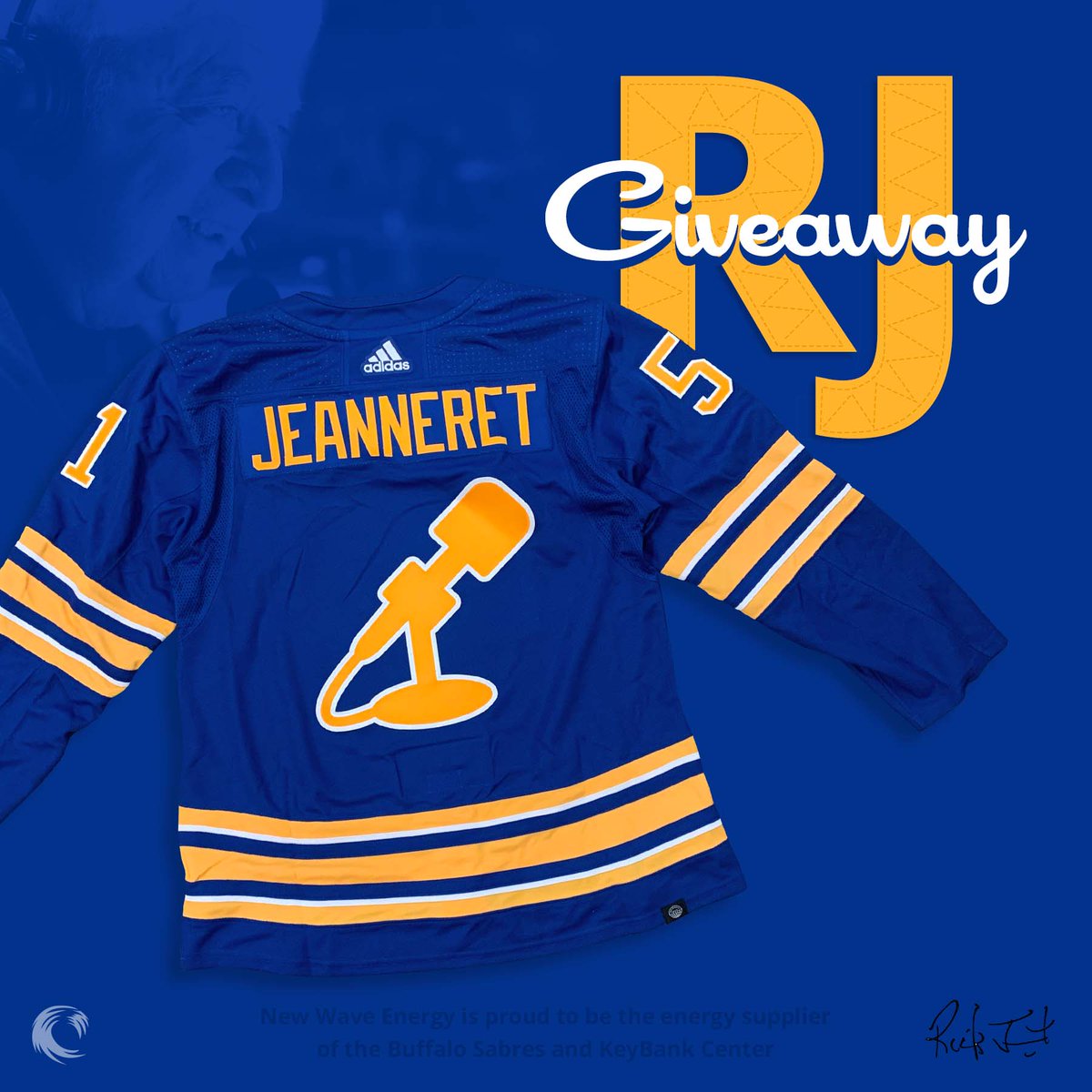 Buffalo Sabres are honoring legendary announcer, Rick Jeanneret on Friday and New Wave Energy wants to celebrate by giving a limited edition jersey to a lucky follower 🤩

Follow <a href="/NewWaveEnergyCo/">New Wave Energy</a> and RT for your chance to win! The winner will be announced on Friday, April 1st.