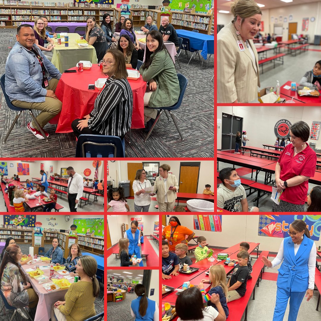 CrosbyISD's tweet photo. What a wonderful way to end a month of Staff Appreciation at our secondary and elementary campuses! District leaders covered classes &amp; cafeteria duty at @BarrettElemCISD, so staff could enjoy a meal on us &amp; longer lunch breaks.
#thisnow https://t.co/l3YqXsh29V