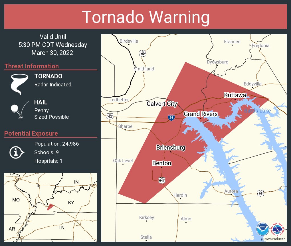 NWS Tornado on Twitter "Tornado Warning including Benton KY, Calvert