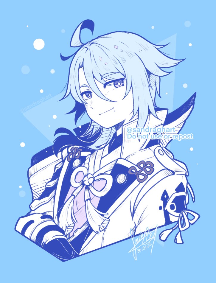 神里綾人(原神) 「Kamisato Ayato from #GenshinImpact! 💧 H」|🌠 ​ Sandra 🌠 FicZone 2023のイラスト