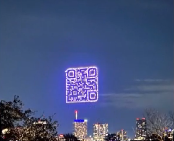TheSkyWriters's tweet image. Drone QR Code - Can do this with as many as  250 to 300 drones nationwide.  Call now - 619-322-4948 theskywriters.com/drone-light-sh… #droneshow #QRCode #staticdisplay