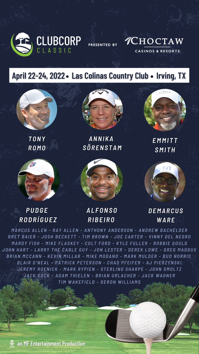 The #ClubCorpClassic celebrity field is out of this world! 🌎 Which stars will you be cheering for at @lascolinascc? 🌟⛳️ #CCC22 #ClubCorp #celebritygolf #Irving #IrvingTX #VisitIrving #DFWgolf #DFWevents