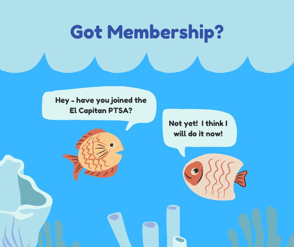 ElCapPtsa's tweet photo. Got membership?
It's not too late to #joinElCapPTSA.
Your $10 memberships will support our students, teachers and school.
Join today - https://t.co/zgu75GJfd4
#GoECVaqueros https://t.co/UChu0xIIVf