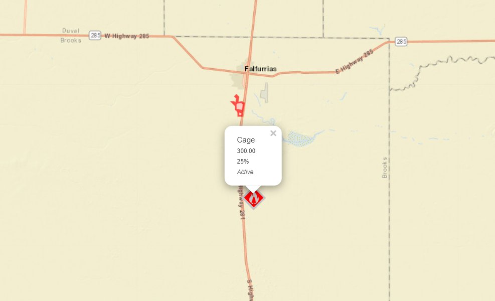 AllHazardsTFS's tweet photo. Alert: Texas A&amp;M Forest Service is responding to a request for assistance in Brooks County on the #CageFire. The fire is an estimated 300 acres and 25% contained.  #txfire https://t.co/nQw6UJHKCM