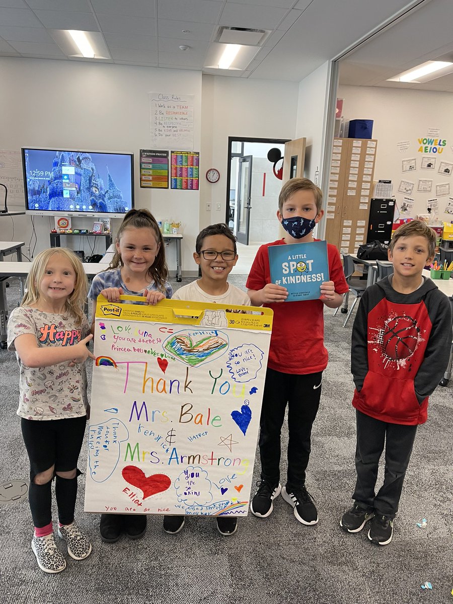MsFuller17's tweet photo. Today in Social Skills we talked about Kindness. My students decided to make a poster for @PreciousBale and @jarmstrongtx for Kindness Week. Thank you to our amazing admin for always showing kindness and modeling it to WWE students. @WWECardinals #WWEmpowers #CardinalKindness https://t.co/lW9tvLXagp