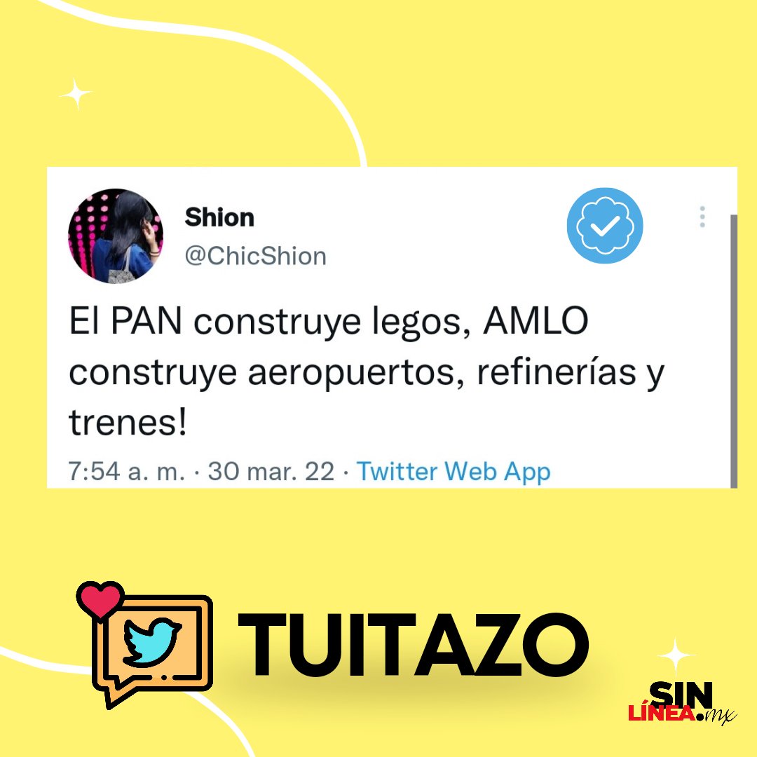 SinLinea_Mx's tweet photo. Tuitazo ‼️ de @ChicShion https://t.co/YF3jzcAuku