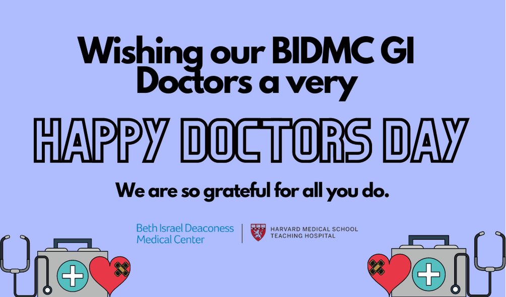 Whether they are seeing patients in clinic, in the endoscopy suite, collaborating on basic and translational research, or training the next generation of gastroenterologists, our BIDMC GI doctors make us so proud each and every day. Thank you for all you do and happy #DoctorsDay!