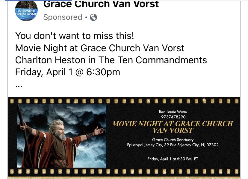 gcvv's tweet photo. It’s the PERFECT ramp up to Holy Week! Bring your comfy lawn chair &amp; be sure to let us know how many are coming (office@gracevanvorst.org) We’ll order hummus, shawarma, make some popcorn &amp; toast Charlton with a little Manischewitz as he leads the Hebrews through the Red Sea! https://t.co/5o3dMJvPZk