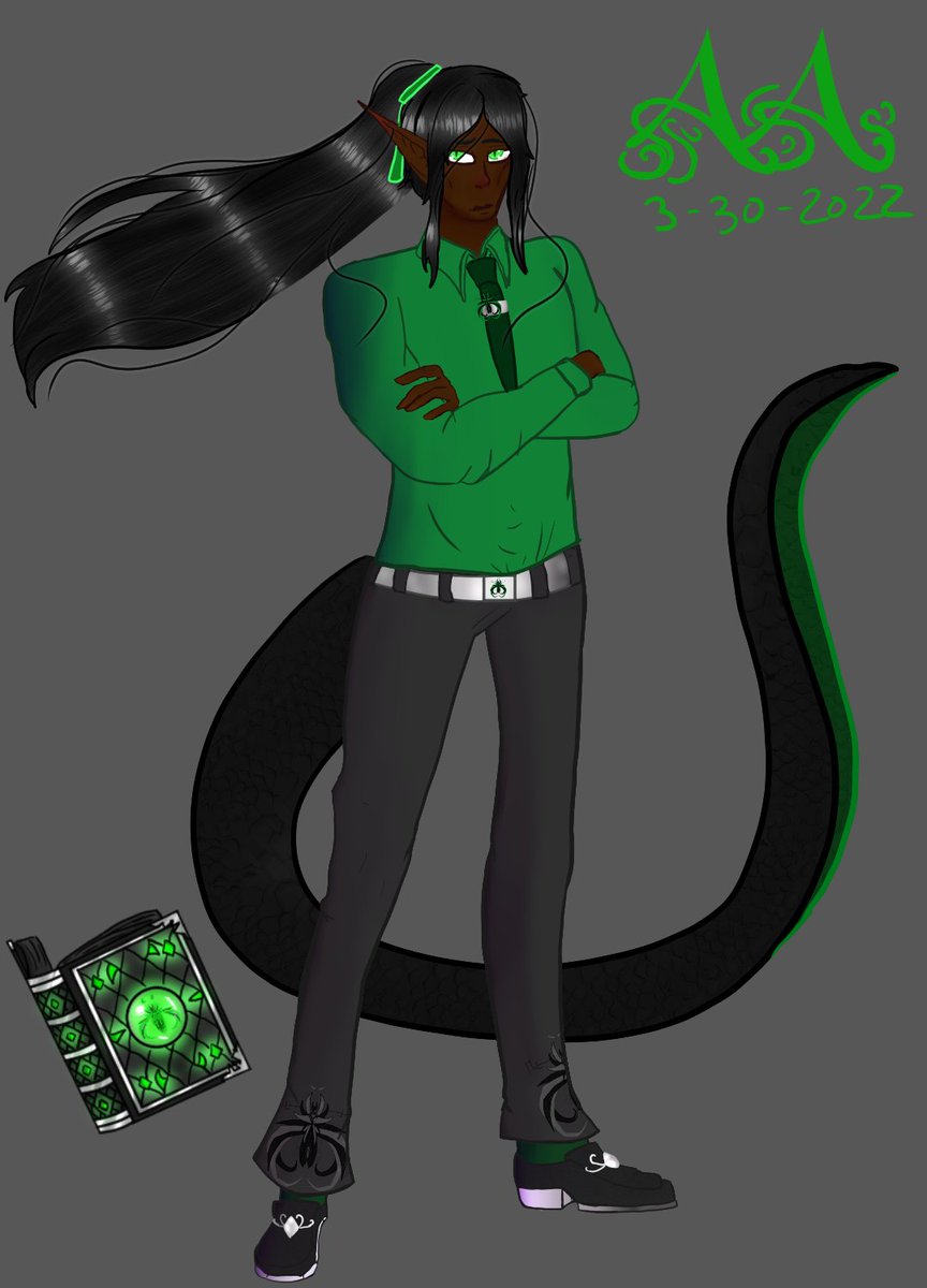 Aura1Arts's tweet photo. This is the new official reference for my god of death Arua Abhor #Arua #Snake #blackcharacterdesign #CLIPSTUDIOPAINT #Kingdesign #OC #originalcharacter #shirtless #LGBT https://t.co/w5F9xGKAmS