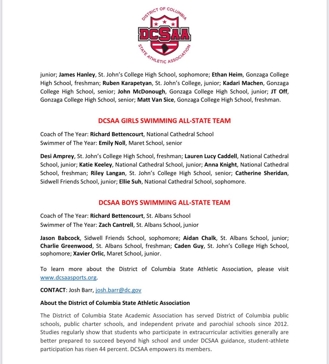 DCSAASports's tweet photo. DCSAA 2022 WINTER SPORTS ALL-STATE RELEASE ๐โโ๏ธ ๐คผโโ๏ธ ๐๐พโโ๏ธ๐
#dcsaawherethechampsplay https://t.co/Dv0l0sYu9O