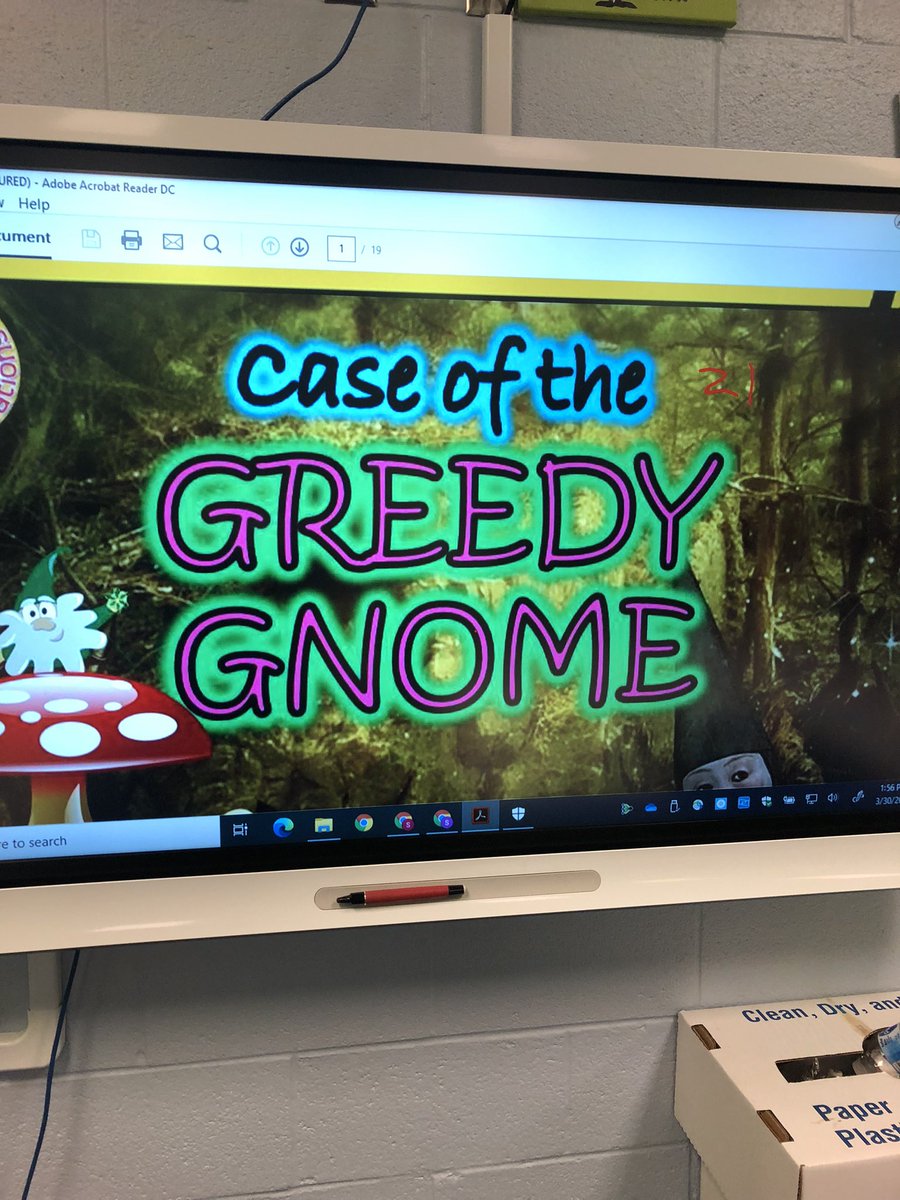 ms_bonat's tweet photo. Students were detectives on the case today solving math problems to figure out which gnome was stealing all the food. They all got certificates for solving the case. @ColganFin #GoSharks #SuperDetectives 🦈🦈 https://t.co/XeVXJRvavK