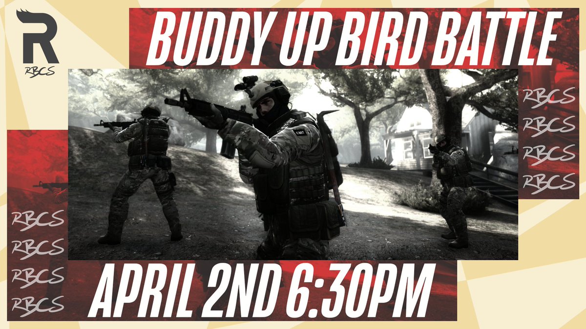 RedbirdCSGO's tweet photo. We're hosting this semester's Wingman tournament this weekend, April 2nd!

For more information on how to sign up join our Discord at https://t.co/M0Q8FLTgE0

(P.S. those in our Discord already knew about this a few days early!) https://t.co/OAxO3ILIko