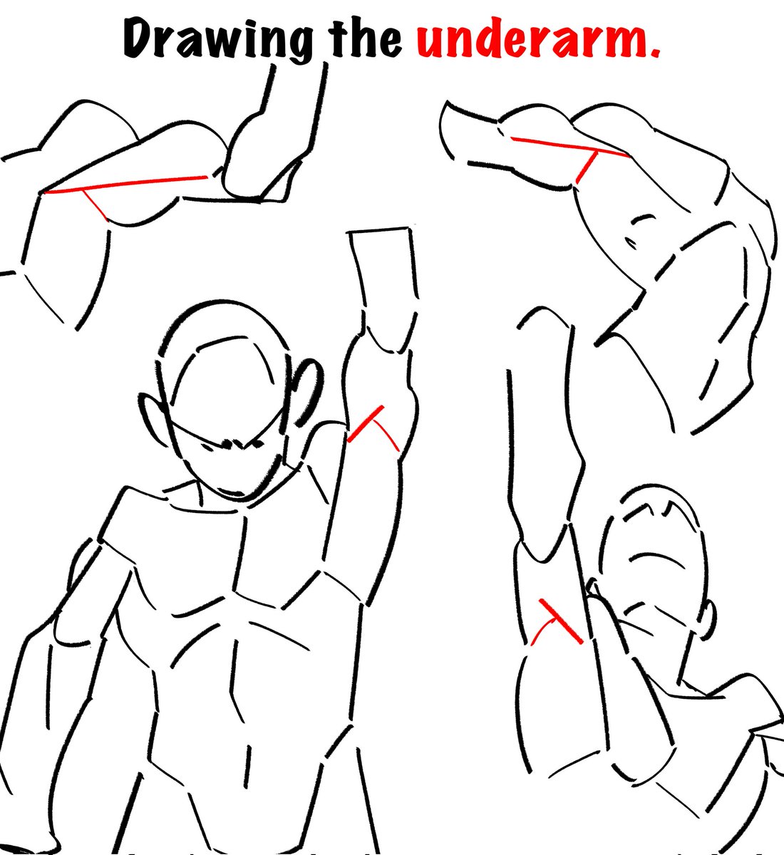 UDekure's tweet photo. Debated sharing this because I didn't think it was very clear to explain in written form as opposed to say a video demonstrating it, but maybe someone will find it at all useful!

Notes for drawing arms! https://t.co/cfpNpjm8DR