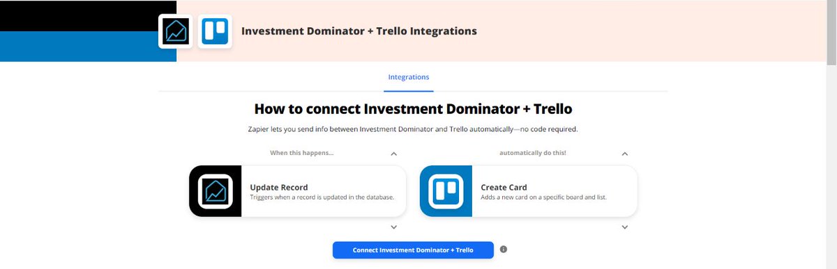 InvestmentDom's tweet photo. We love to hear your suggestions and as requested we have a new Zapier article on connecting Trello with the Investment Dominator. The power of Zapier really is awesome! Check it out here: https://t.co/TScCOL4eX6

#zapier #trello #landflip #realestate #investmentdominator https://t.co/8xDbYrWG7p