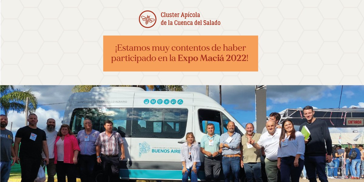 clusterapicola's tweet photo. ¡Todos los integrantes del Cluster Apícola de la Cuenca del Salado estamos muy felices de haber participado de la Expo Maciá 2022! 🐝🍯

Si querés formar parte del Cluster comunícate con nosotros al ☎️WhatsApp al +542494693118 o por nuestra 🌐 web https://t.co/PooKyrzHD2 https://t.co/USkOZNK0Tm