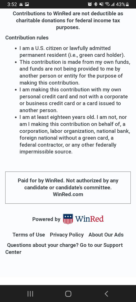 Liz_Mar's tweet photo. @WINRED @gerritlansing This is the link I was texted. This is clearly funded by @WINRED. You should take ownership over the harassing texts your campaign is sending and the violation of terms. https://t.co/jbZ2vscz7t
