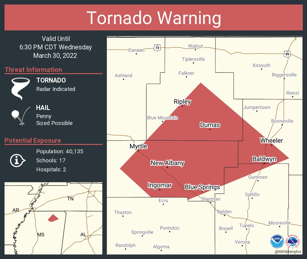 NWS Tornado on Twitter "Tornado Warning including New Albany MS
