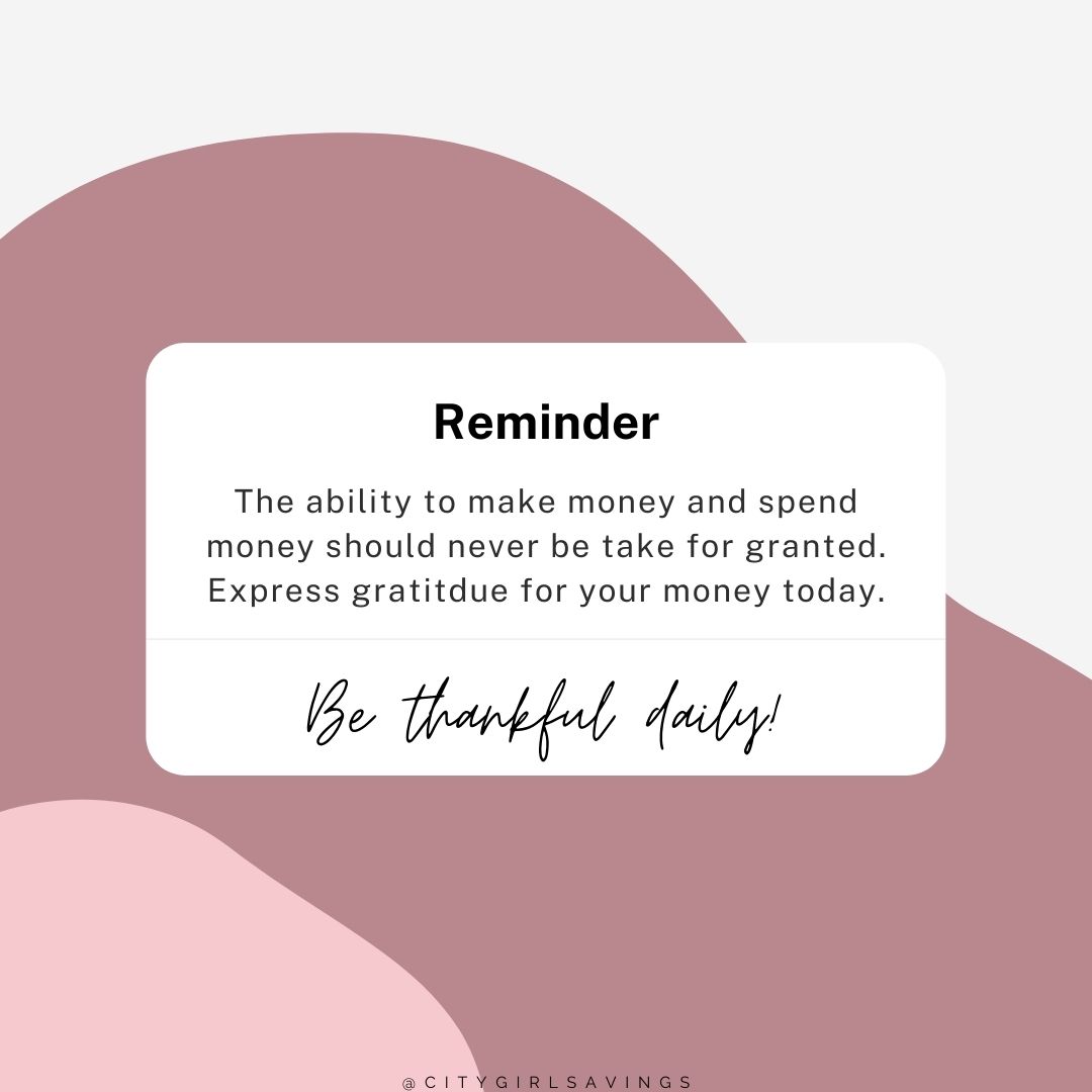 CityGirlSavings's tweet image. Practicing gratitude for your money is one of the best ways to #manifest more into your life.

The ability to #spendmoney, #makemoney or have money should never be taken for granted…even if you want it to be on a bigger scale.