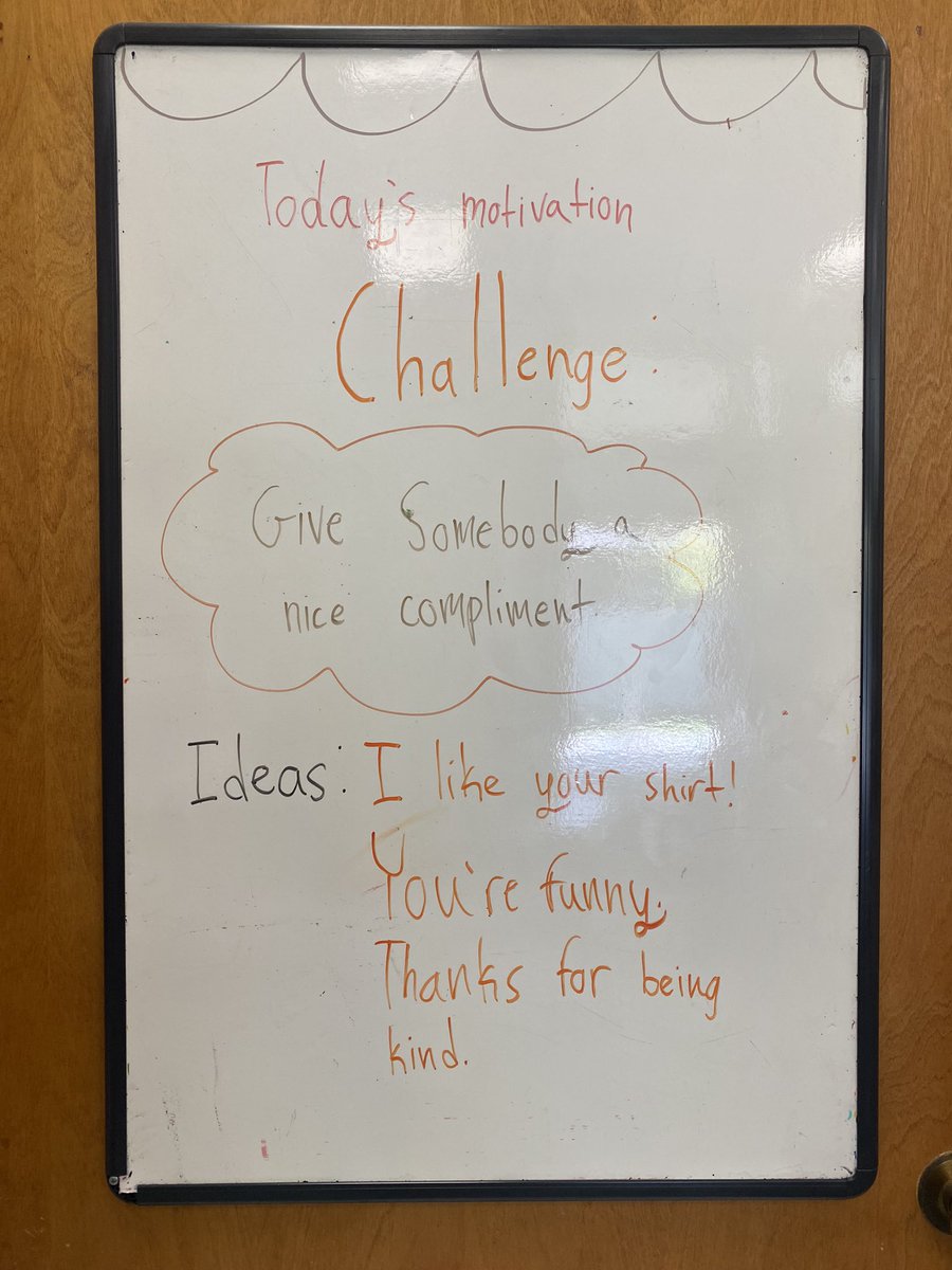 mrschenez's tweet photo. Shout out to our classroom motivator for coming up with daily challenges for our class! I love how the students are coming up with their own ideas to spread kindness! 💙🐯#mesamoments https://t.co/8WQC15rFXC
