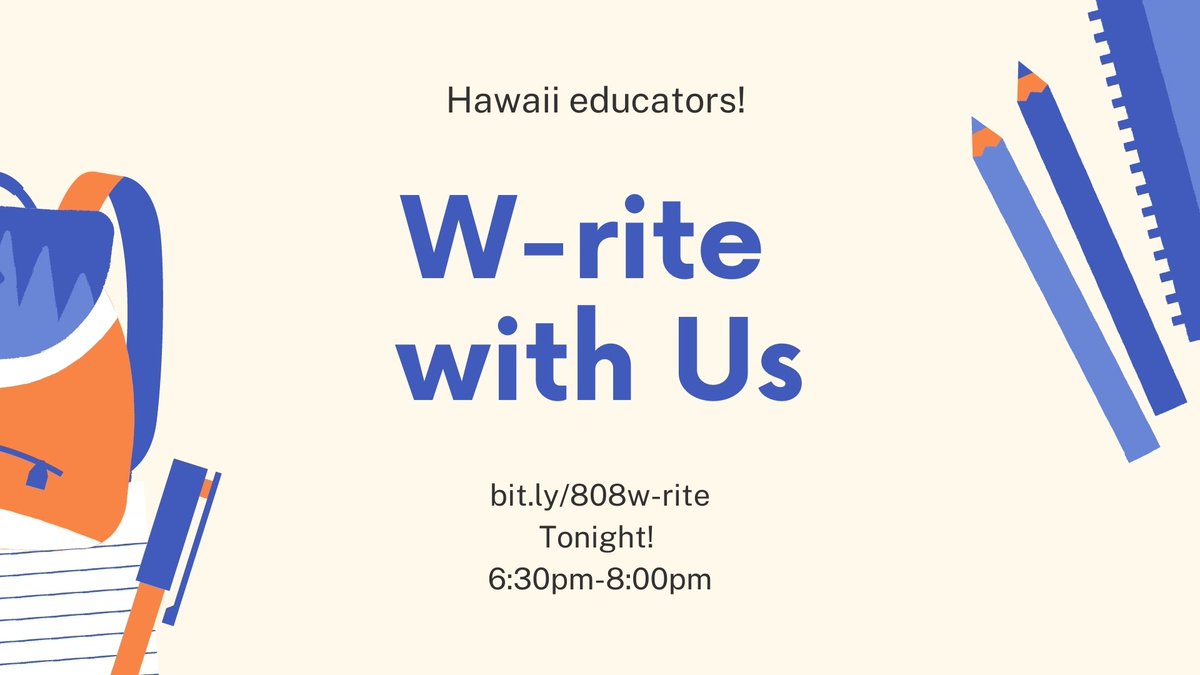KristiOda's tweet photo. Carve out time to write and get feedback on a @NBPTS portfolio entry, a future submission to an education publication, a unit, an innovative project! Our #808write community is connecting the last Wed. of every month! #LITeam #808educate https://t.co/l1ArjbKiPB https://t.co/ye8903Tp3f