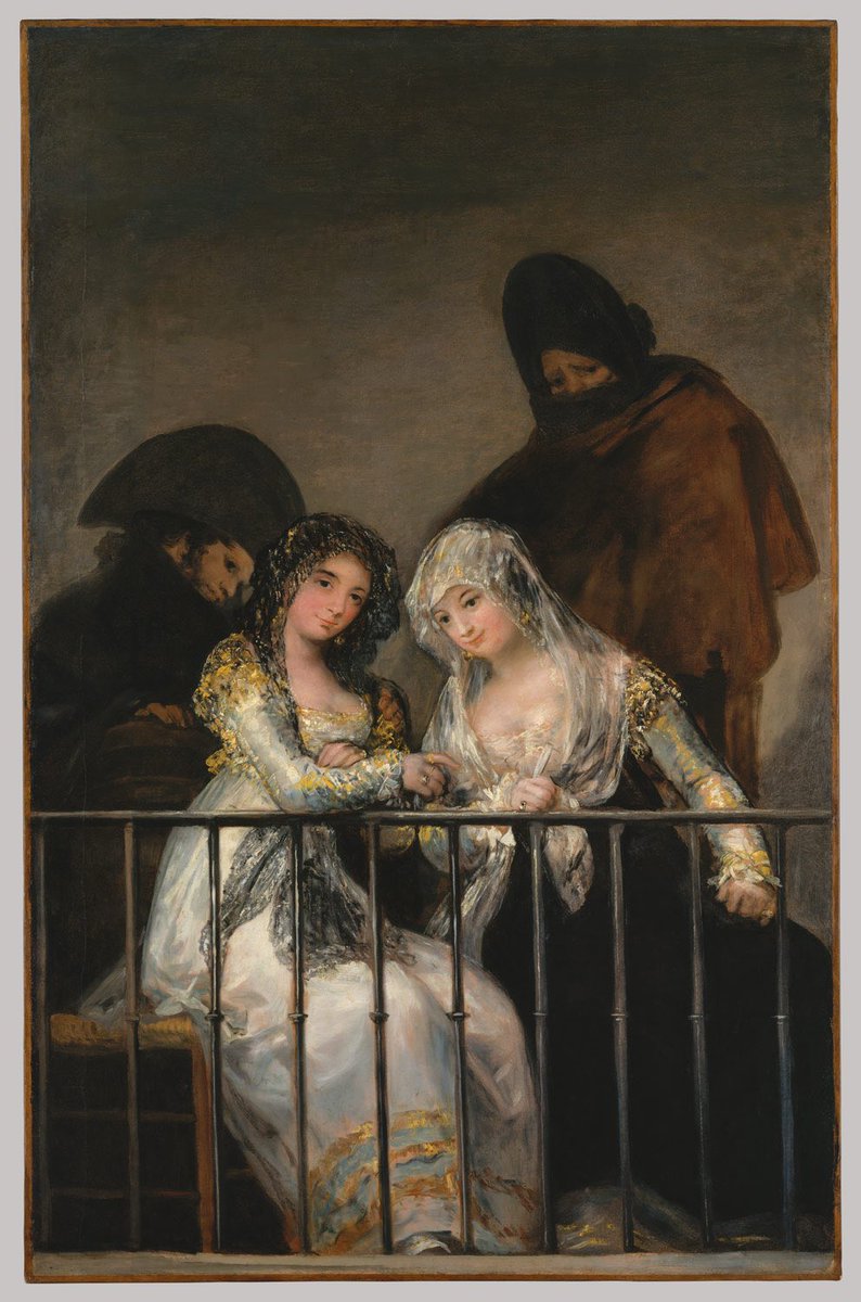RT @PP_Rubens: Majas on a balcony, with their cloaked companions, 1810. By Francisco de Goya, born OTD in 1746. https://t.co/TyDEDLxzJa