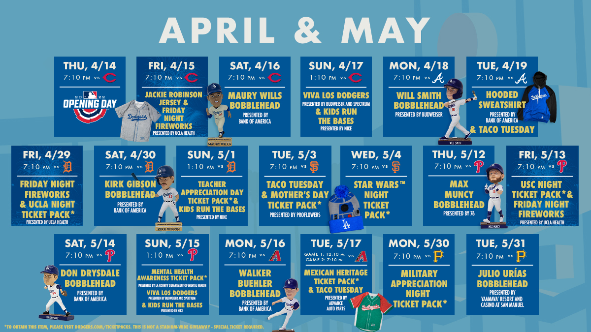 The Los Angeles Dodgers Summer 2023 Giveaway & Promo Schedule