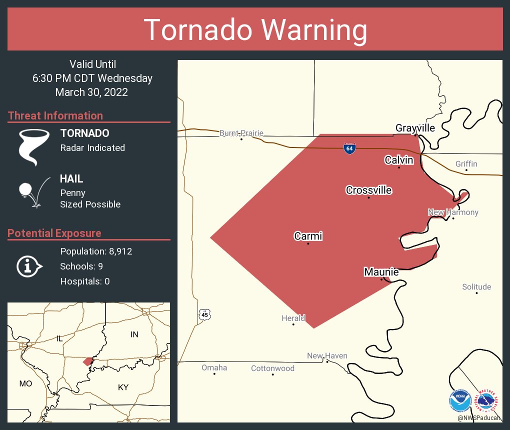 NWS Paducah, KY on Twitter "Tornado Warning including Carmi IL