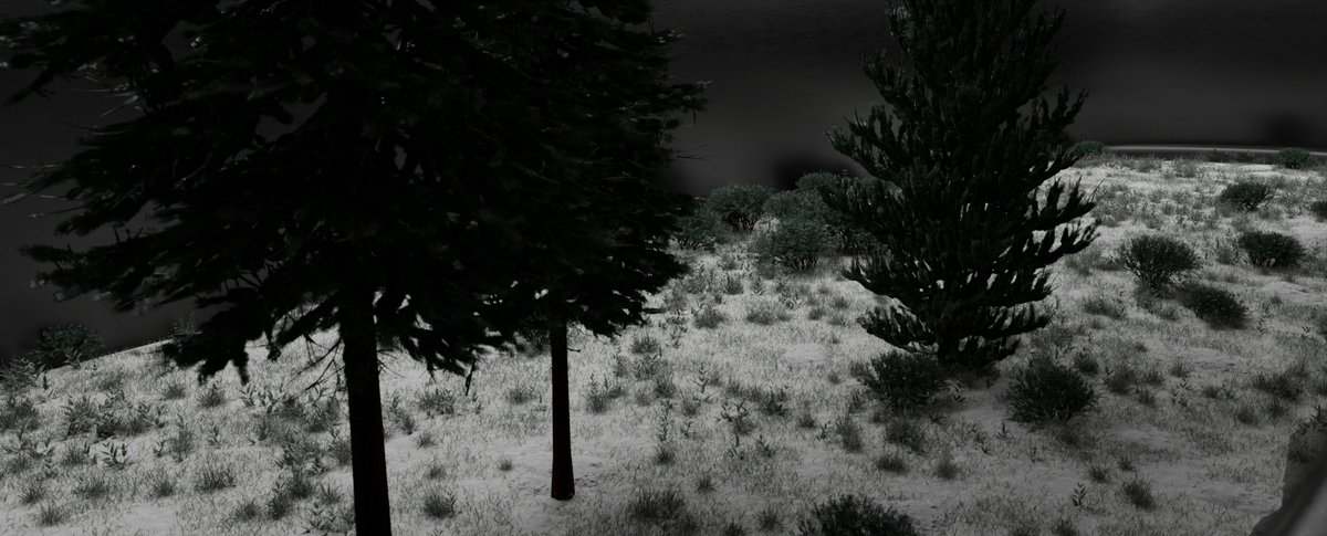 Scrogmon's tweet photo. snowy forest in the spaceship using @Blender  with the help of @_BD3D 's amazing addon scatter 5!
 #render  #art #blender https://t.co/BVV3Em4X6B