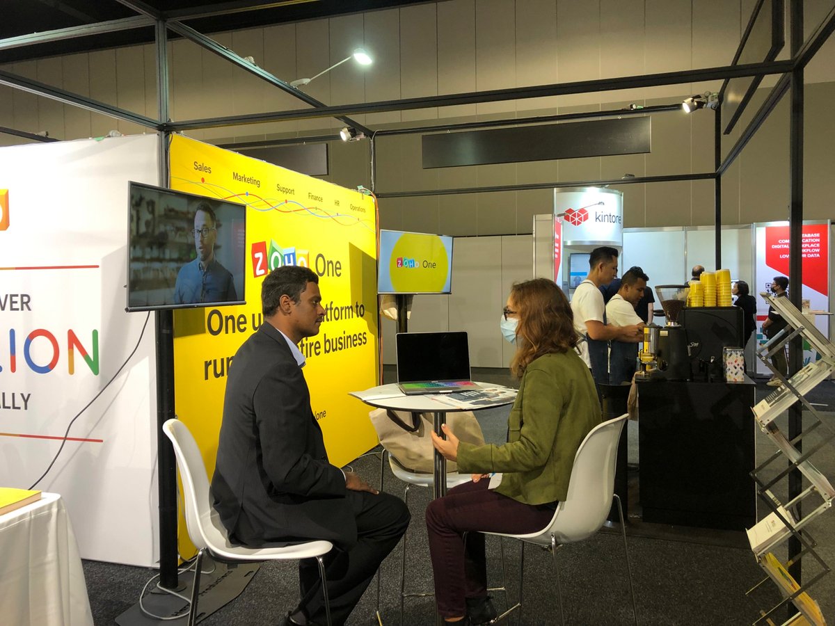 Zoho_ANZ's tweet photo. Our team is at #SMBDigital today. If you're around, come say hello at booth E4. Tell us how you're going and the challenges you've faced running a business during a pandemic. Coffee's on us. ๐ https://t.co/lXFlmkdjVA