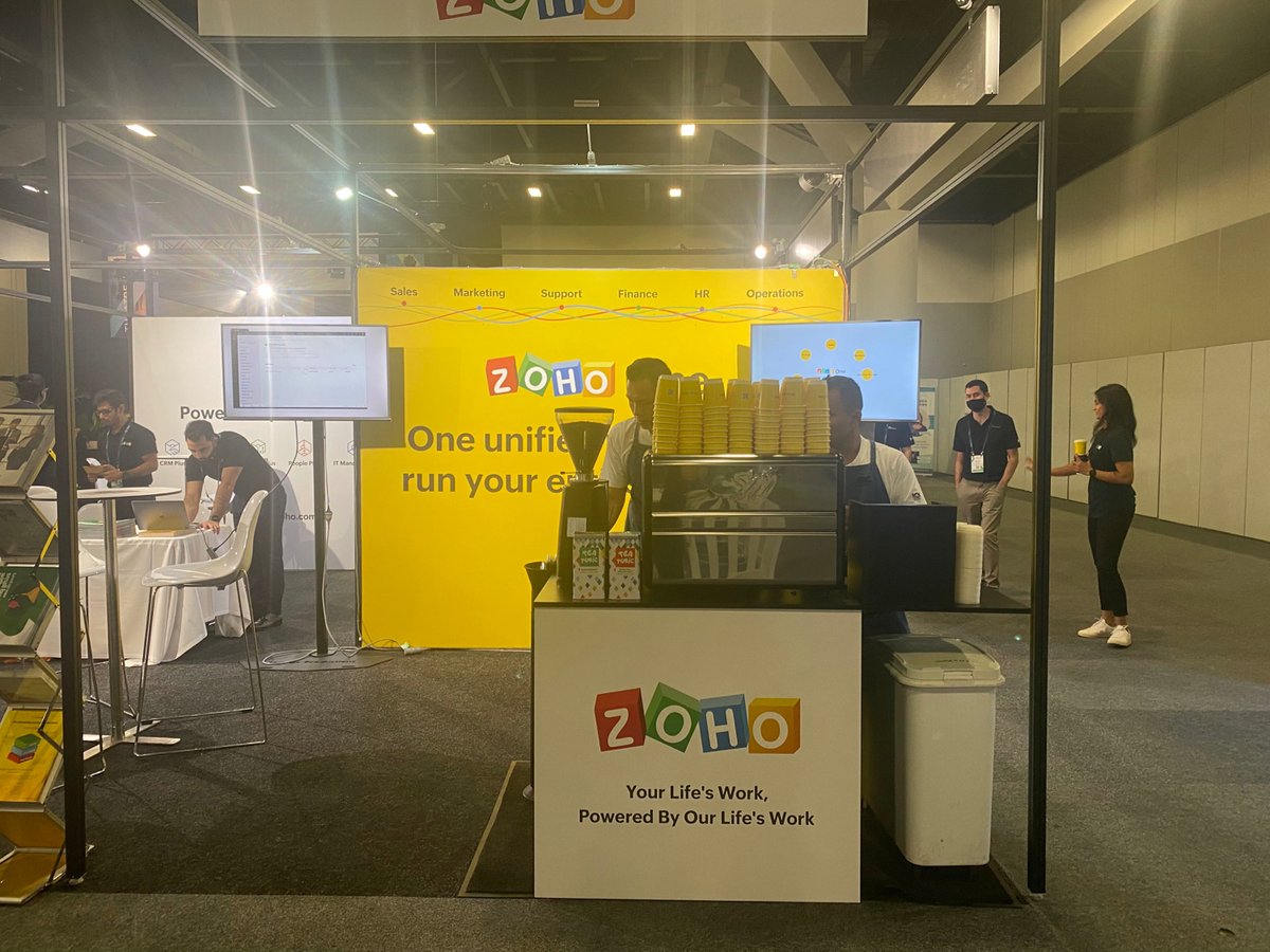 Zoho_ANZ's tweet photo. Our team is at #SMBDigital today. If you're around, come say hello at booth E4. Tell us how you're going and the challenges you've faced running a business during a pandemic. Coffee's on us. ๐ https://t.co/lXFlmkdjVA