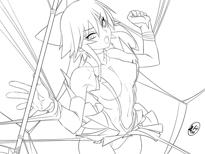 アイCG03線画。vs蜘蛛型ゆらぎ・単独敗北 