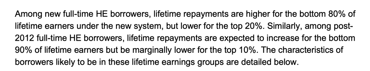 joncstone's tweet photo. the government’s own impact assessment for its tuition fee loan changes just straight-up says they’ll be good for the richest and bad for everyone else lol https://t.co/kE5g1KddJq https://t.co/oTOG0SEeBd