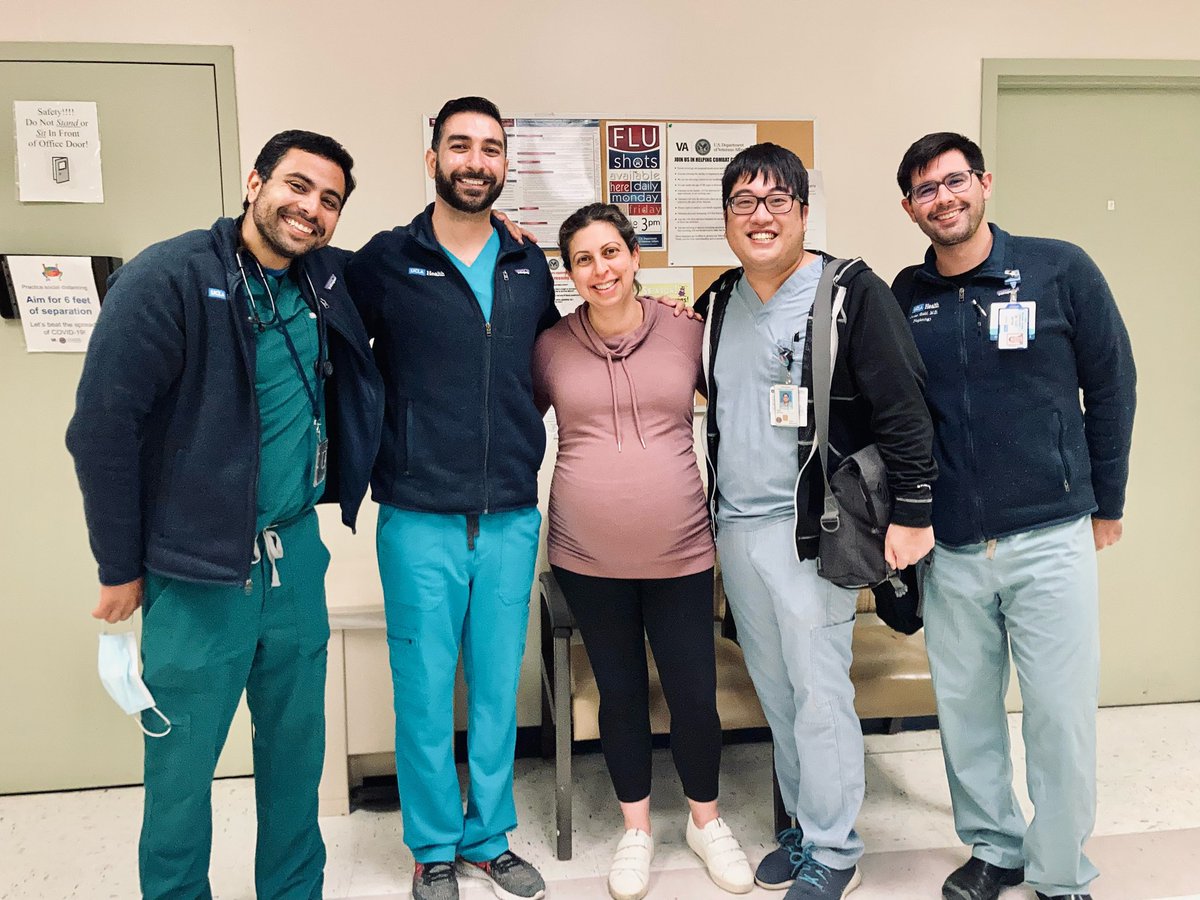 Some of our awesome fellows at the West LA VA kidney clinic with one of our incredible attendings, Dr. Mandana Rastegar! (Masks were on prior to brief picture!)