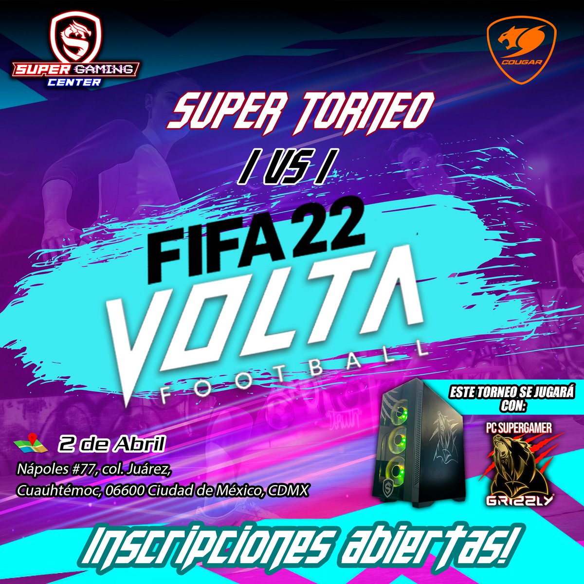 Descubre el poder de #Grizzly y ven a competir en el torneo 1vs1 Fifa22 Volta
Inscríbete ya 👉👉 bit.ly/3Ke0vAU

#pc #pcgamer #gamer #gaming #TorneoGamer #gamergirl #GAMERZONE #gamerlife #gamingcommunity #gaminglife #cougar #cougargamer