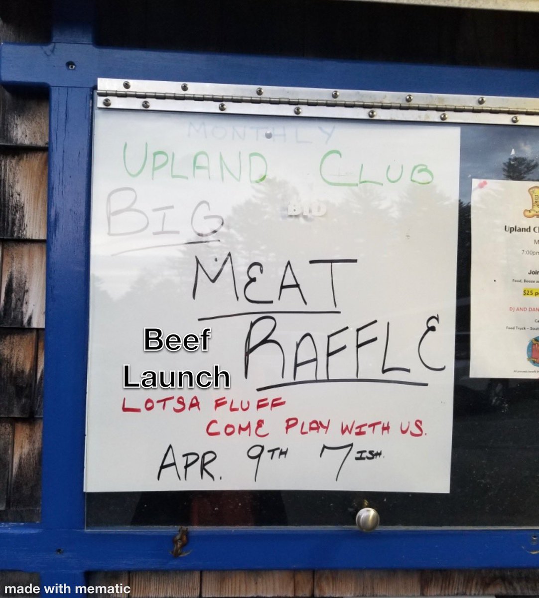 HahahahaSoTrue's tweet photo. Ladies and Gentlemen! The Upland Club in Sioux Falls, South Dakota is proudly hosting the 1st Annual Meat #BeefLaunch Raffle Party April 9! Enjoy! https://t.co/ACAQhiwggM