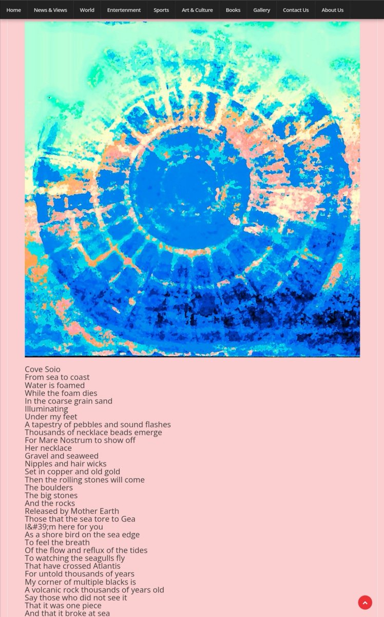 PilarViviente's tweet photo. Viviente, P. (2022, February). Cala Soio / Cove Soio. Socialist Factor magazine. https://t.co/C1YEICD2oY

#pilarviviente #UniversidadMH #contributingeditor #Spain #SocialistFactor #art #poetry  #environmentalawareness #localgoesglobal #Altea #Mediterranean https://t.co/dDvuxR4aHR