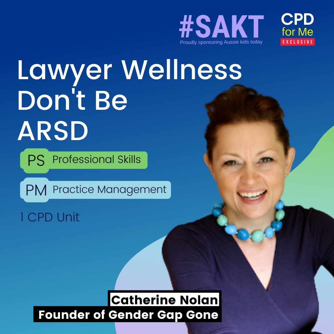 CPD_LIVE's tweet photo. WATCH NOW 2022 LAWYERS CPD 24/7 on any device | Lawyer Wellness Don't be ARSD with Catherine Nolan | 1 CPD Unit Professional Skills or Practice Management >https://t.co/fDAYD6IC1K

Published exclusively by @CPDforMe, legal professional development sponsoring Aussie kids today. https://t.co/VBW1LFvnPc
