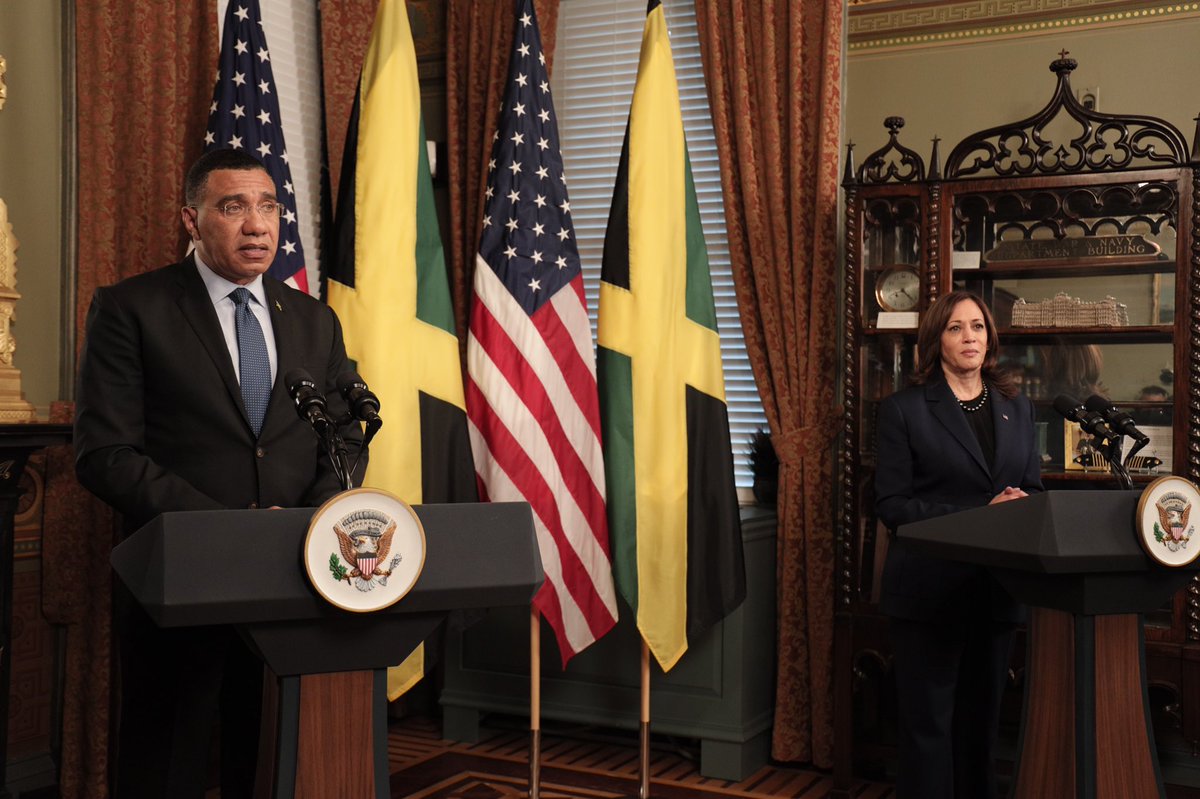 NestaJA's tweet photo. NNN - US vice-President, Kamala Harris, has announced that her country is set to invest JMD $3.1 billion into Jamaica.

The plan was announced following a bilateral meeting between vice-President Harris and Jamaica’s Prime Minister Andrew Holness. https://t.co/G8iLh48Gyj
