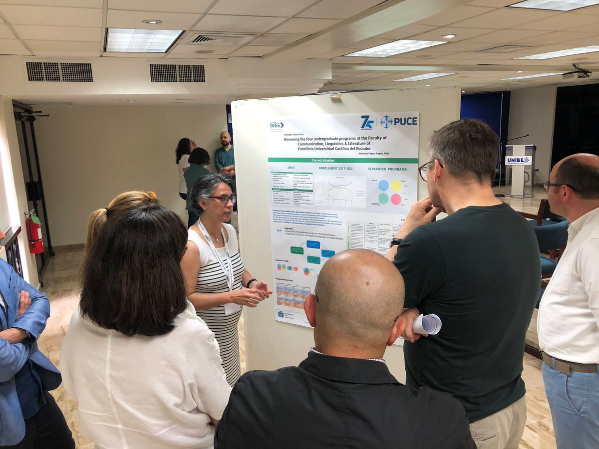 vyepezr's tweet photo. Feedback is the most valuable thing you get from a poster session🧏♀️ I am so grateful for the insights, questions and suggestions from the LatinAmerican Deans and #DIES mentors to my #SAP, renewing our 4 undergraduate programs at #FCLL @PUCE_Ecuador @DAAD_Germany @PUCEGlobal https://t.co/977fI1uwUE