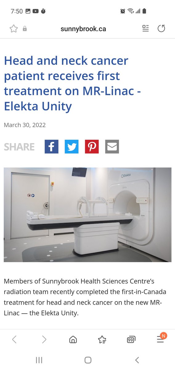 SahgalArjun's tweet photo. Big congrats to the head and neck @Sunnybrook team treating our first head and neck cancer patient on the @Elekta Unity MR Linac. Major step to adaptive radiation in this challenge disease. https://t.co/mcZBBhCrOO