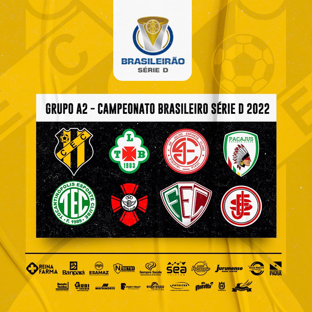 Castanhalec1924's tweet photo. Iremos disputar a Primeira Fase da Série D no Grupo A2 em jogos de ida e volta com as equipes: Moto Club (MA), Pacajus (CE), Fluminense (PI), 4 de Julho (PI), Tuna Luso (PA), Juventude Samas (MA) e Tocantinópolis (TO).
#BrasileiroSerieD #JuntosPeloJapiim #Castanhal #CEC #Japiim https://t.co/z9y19YKFOo