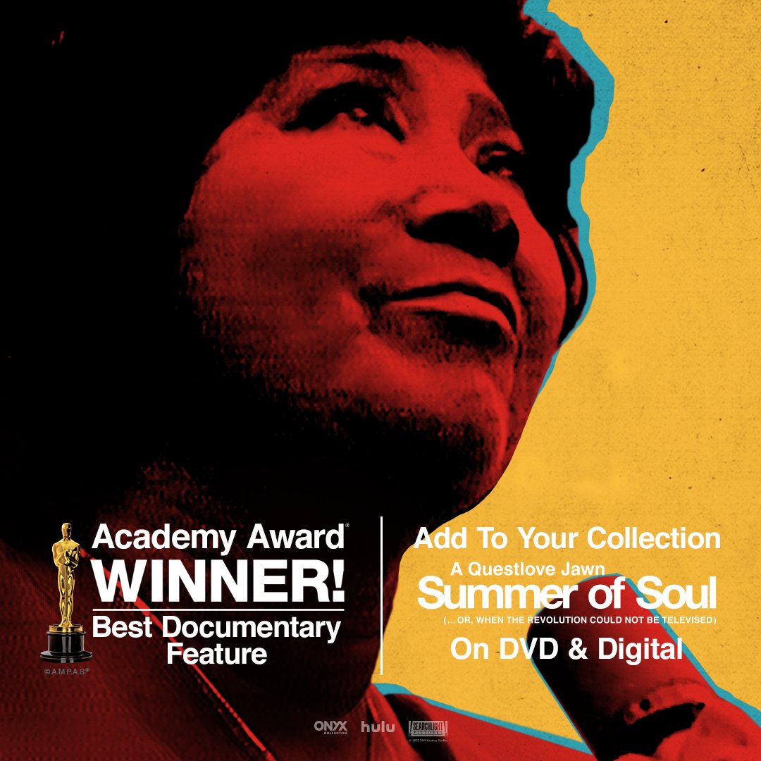 Join the celebration, #SummerOfSoulMovie is the #AcademyAward winner for BEST DOCUMENTARY FEATURE. Add it today to your collection on DVD &amp; Digital. bit.ly/OwnSummerOfSoul