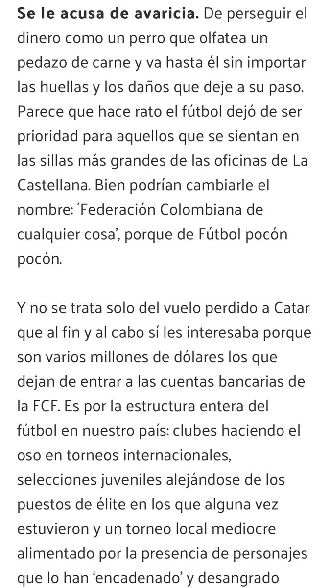 🇨🇴😩 Pecados capitales: mi columna de esta semana para <a href="/futbolred/">Futbolred.com</a> sobre la eliminación de la Selección y la condena del fútbol colombiano. 

👇🏽👇🏽👇🏽👇🏽👇🏽

futbolred.com/curiosidades-d…