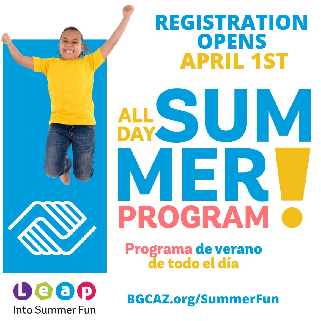 bgcarizona's tweet photo. We are part of the #AZOnTrack Summer Camp initiative to help students have fun and stay on track this summer AT NO COST!

Registration will open on 3/31 for current members and 4/1 for everyone. Learn more at https://t.co/orsFKo9eo0 or https://t.co/xsMqJ21Yrx. 
#Summer #STEM https://t.co/CCG19n0D9T