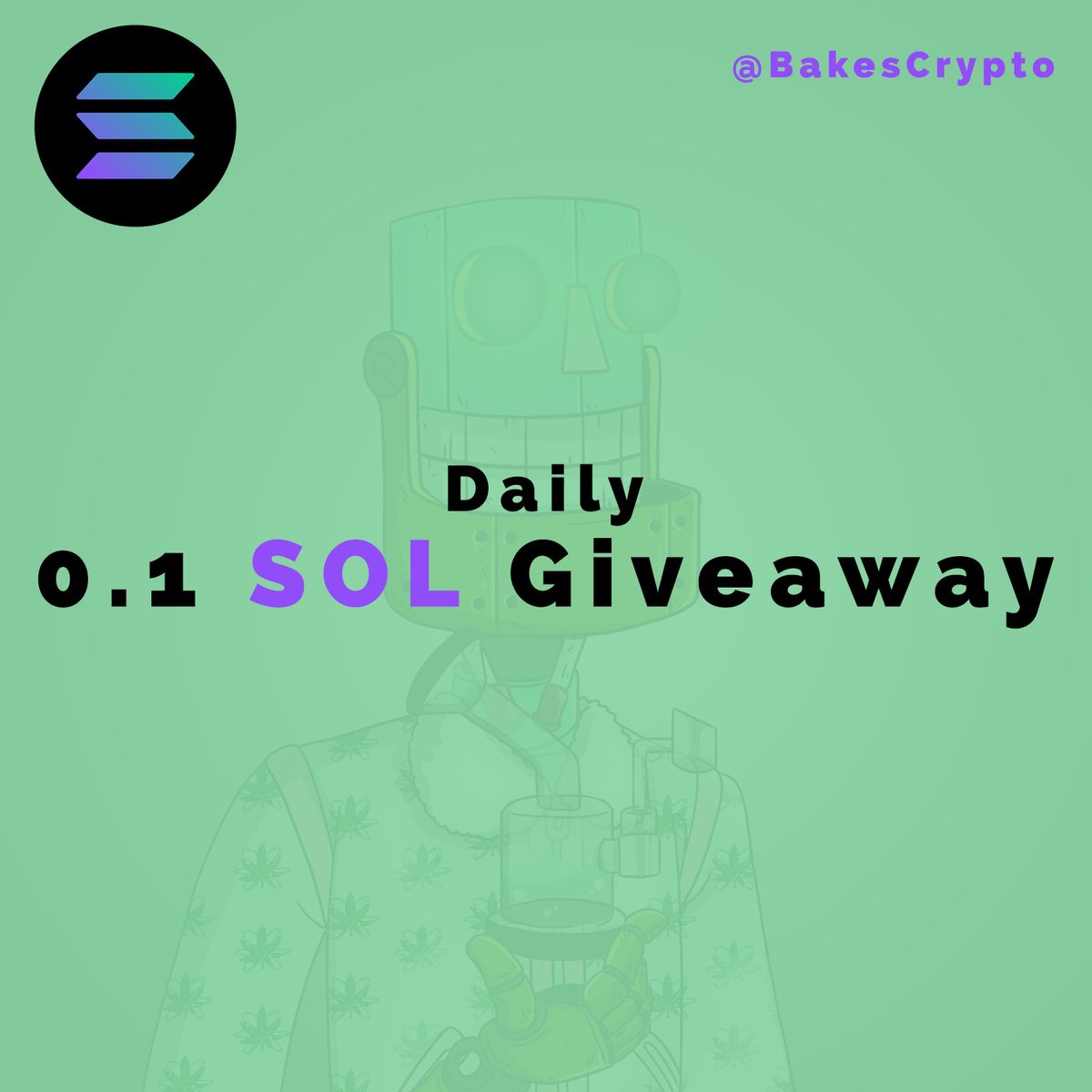 BakesCrypto's tweet photo. ⚡️DAILY GIVEAWAY - 24 HRS⚡️

🎁 .1 $SOL prize

To enter:
1️⃣ Follow @BakesCrypto
2️⃣ RT &amp; Like
3️⃣ Tag 3 Friends

⏰ 24 hrs

#SolanaNFTs #NFTGiveaway #nftcollectors  #NFTCommunity #Solana #SolanaGiveaways https://t.co/g8nakGeESO